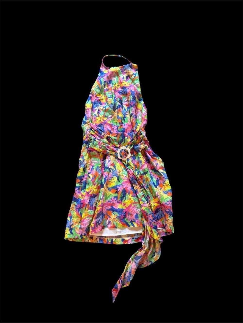 Amanda Uprichard Marin Dress Paradiso Floral Print REVOLVE NWT Halter Mini Dress - Picture 2 of 12